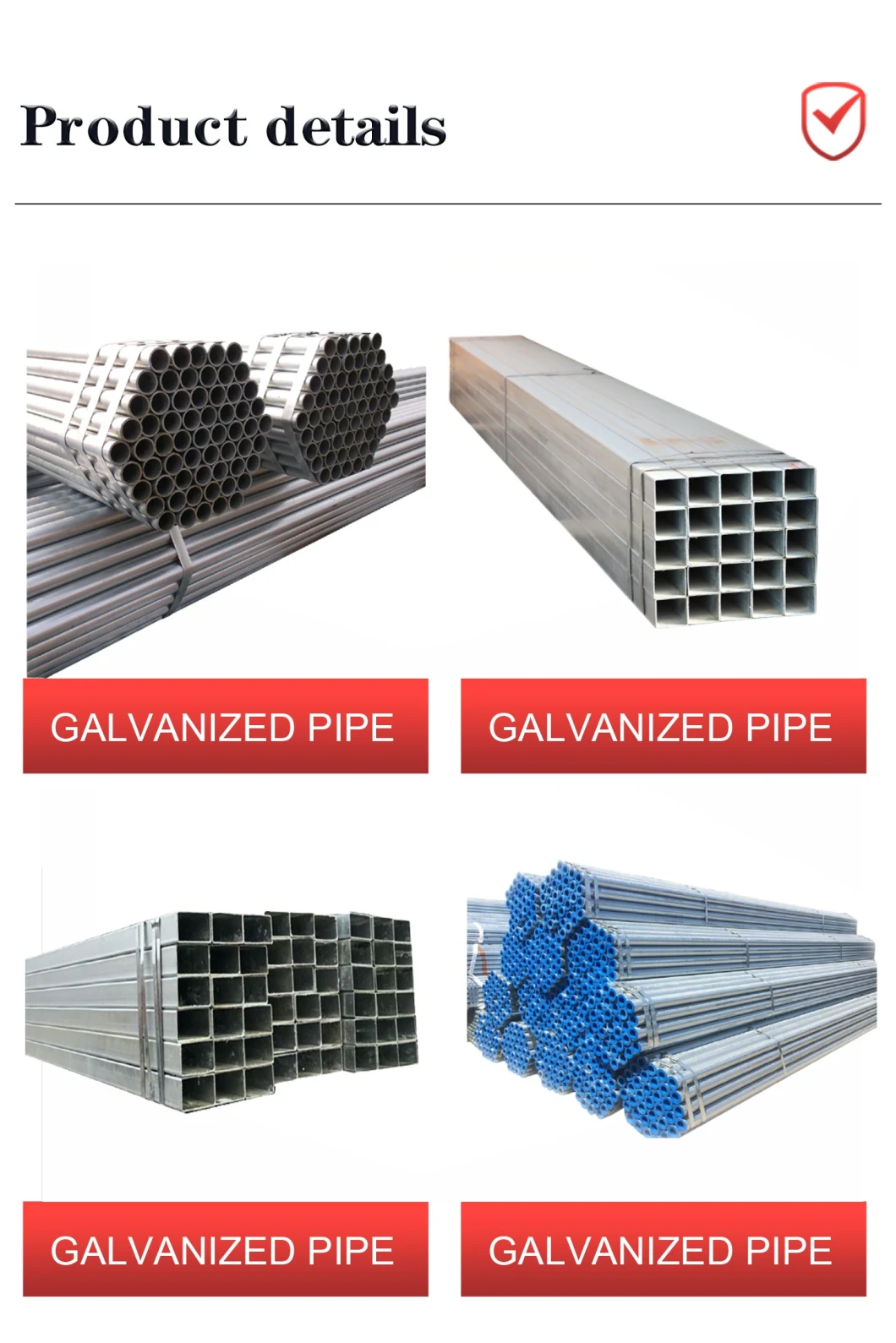 Galvanized Square Pipe Q235B Square Tube Hot Rolled Hollow Section Square Steel Tube