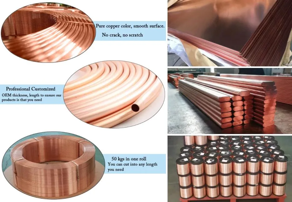 China 3/8′′ 1/2′′ Copper Strip Coil Tube Wire 1/4 Pancake Copper Coil Coiled Copper Tubing Price